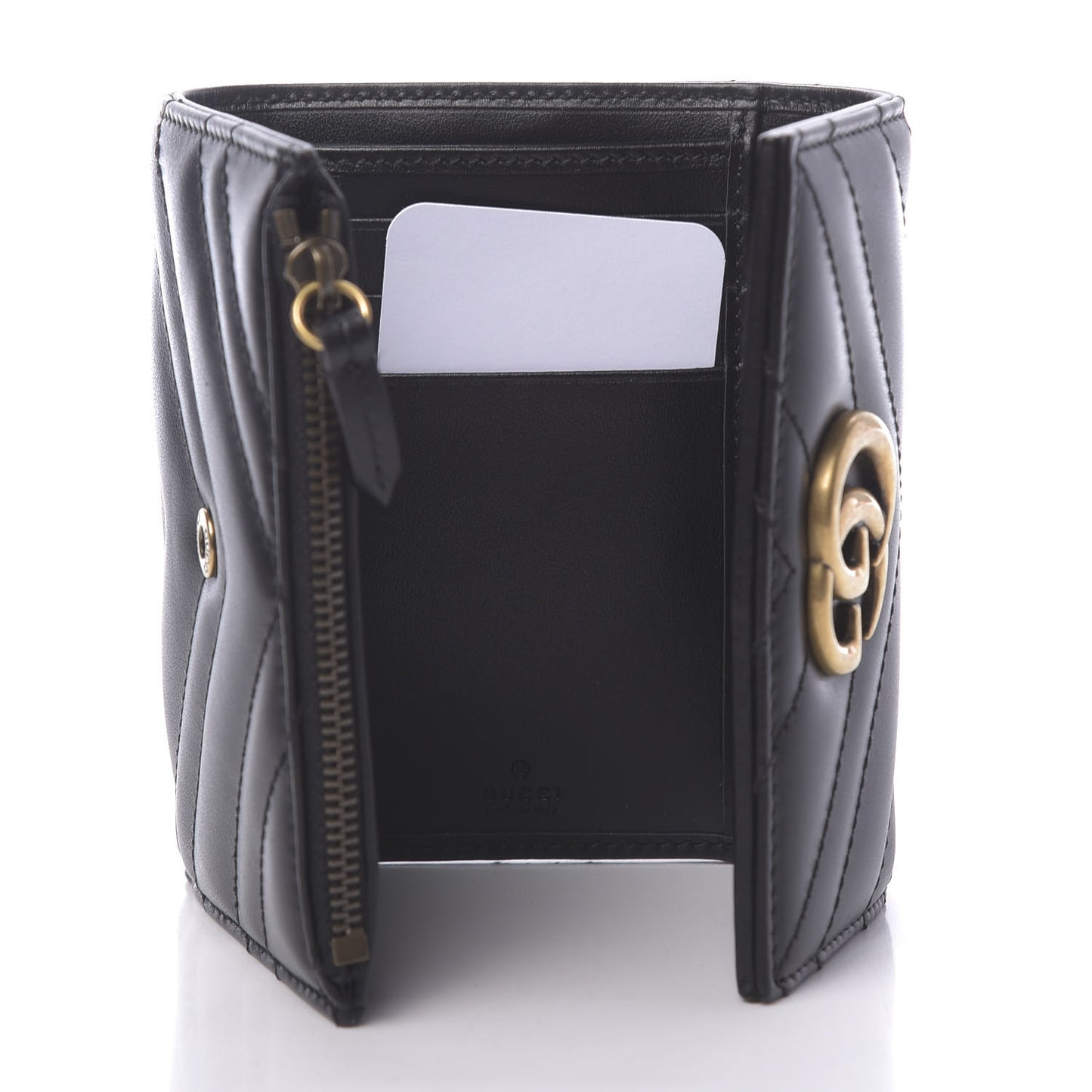 Calfskin Matelasse GG Marmont Wallet Black
