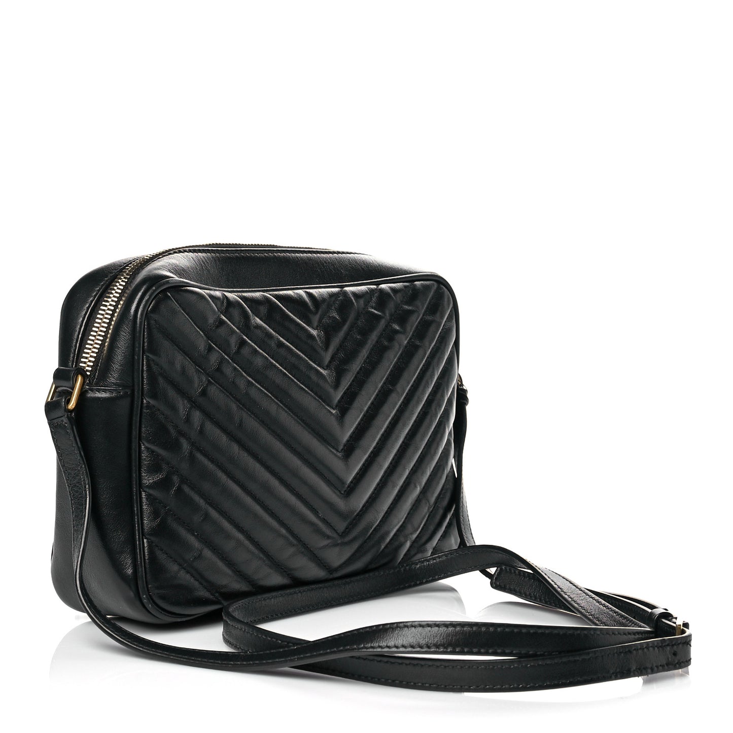 Calfskin Matelasse Monogram Lou Camera Bag Black
