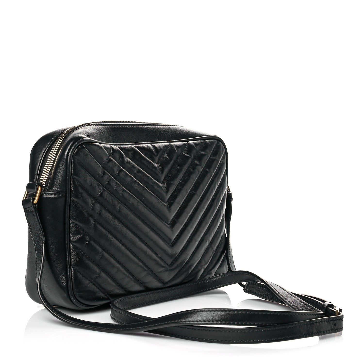 Saint Laurent Calfskin Matelasse Monogram Lou Camera Bag Black 3 of 10