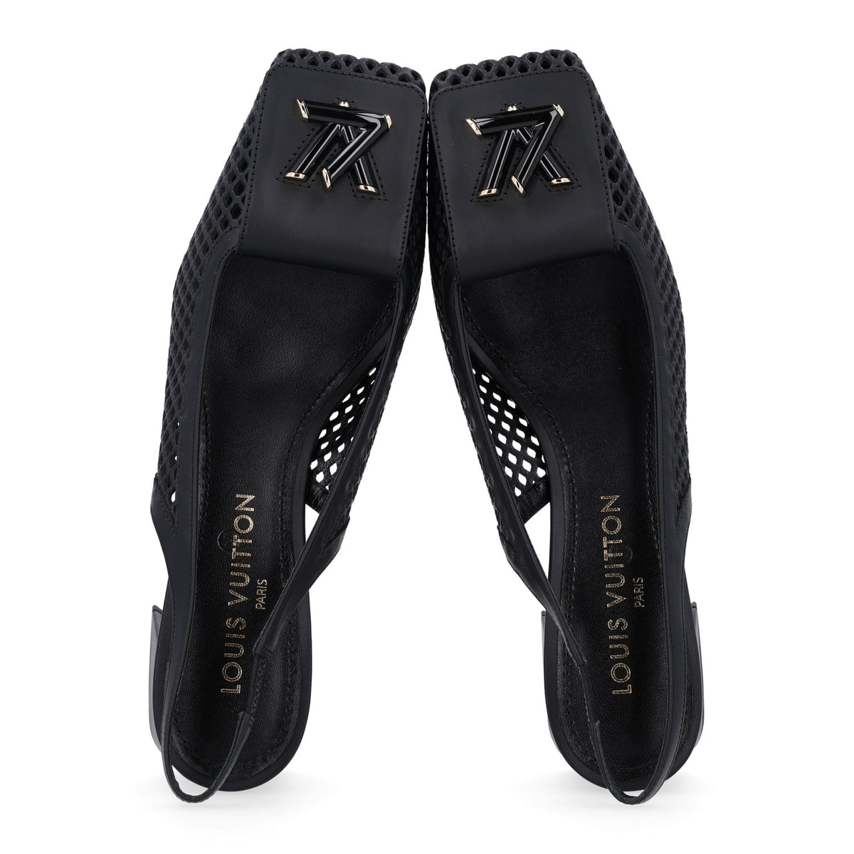 Calfskin Perforated Shake Slingback Pumps 40 Black