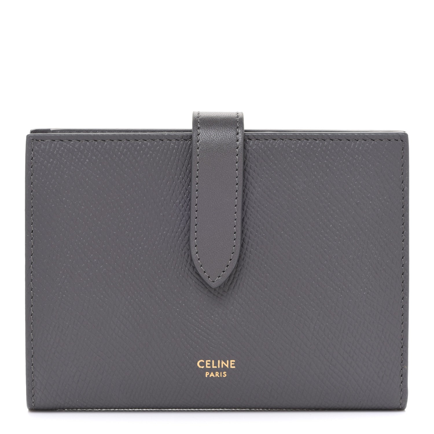 Celine Grained Calfskin Medium Multifunction Strap Wallet Grey 1 of 9