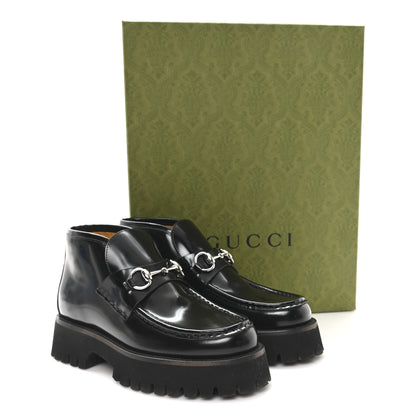 Gucci Cordovan Lux Womens Horsebit Platform Ankle Boots 37.5 Black 9 of 9