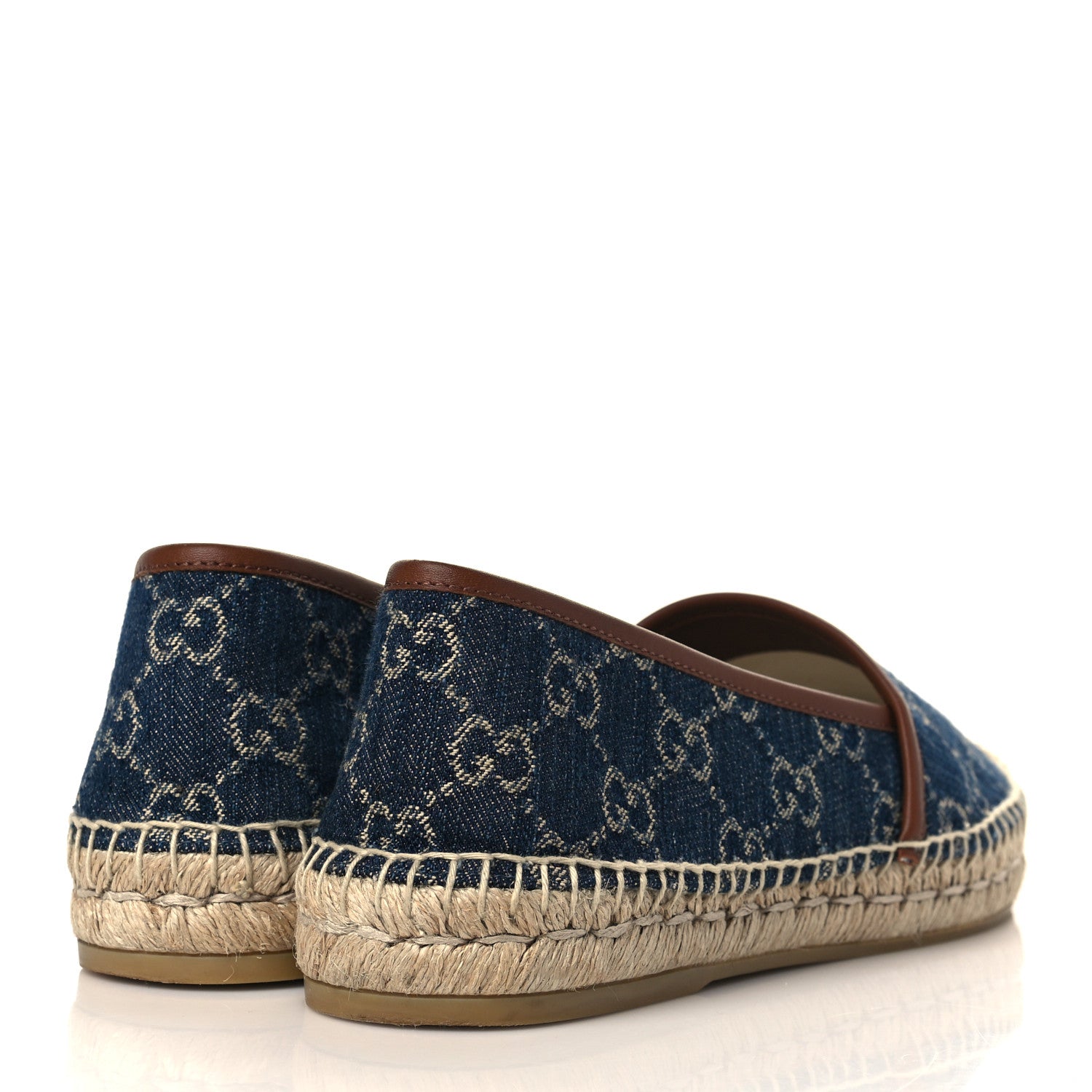 Gucci Denim GG Monogram Espadrilles 39.5 Blue Tea Cuir 4 of 8