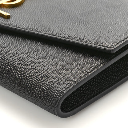 Saint Laurent Grain De Poudre Monogram Uptown Chain Wallet Black 9 of 9