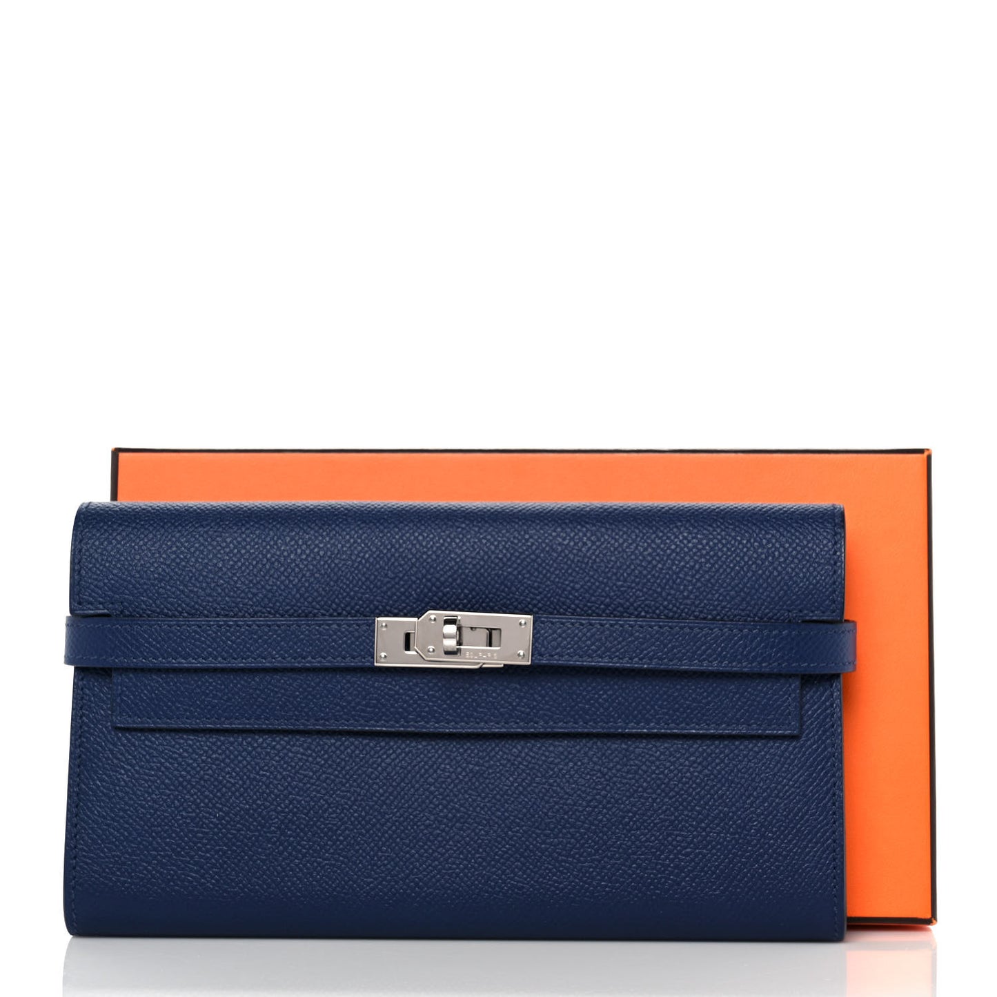 Epsom Kelly Longue Wallet Bleu Saphir
