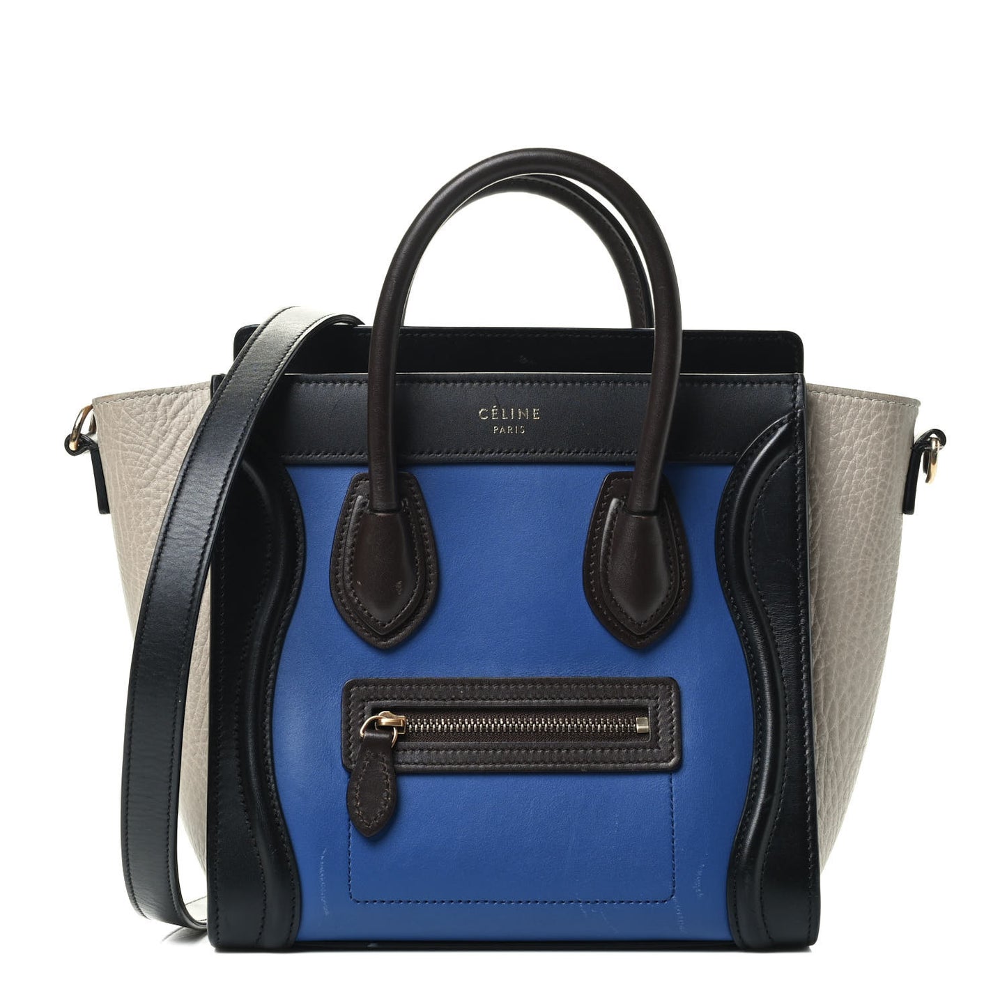 Smooth Calfskin Bullhide Nano Tri-Color Luggage Indigo