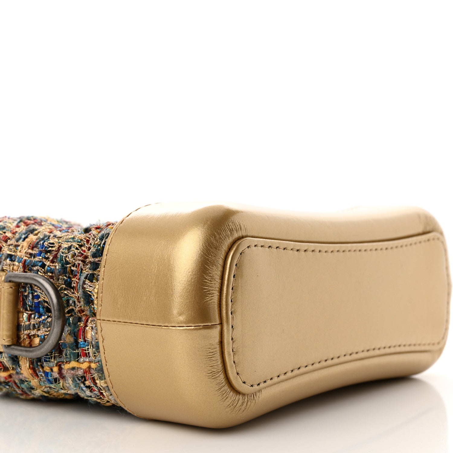 Chanel Tweed Calfskin Small Gabrielle Hobo Gold Multicolor 9 of 12