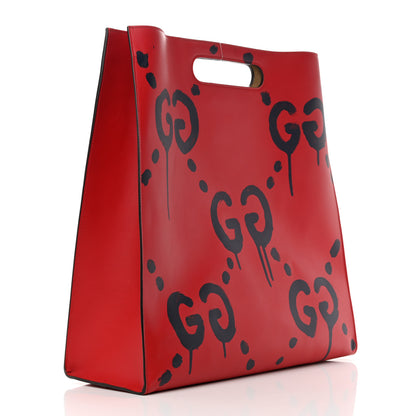 Gucci Calfskin GucciGhost Real Large XL Tote Hibiscus Red 3 of 14