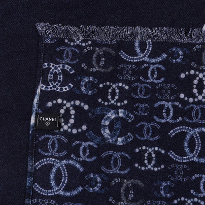 Chanel Cashmere Astronaut CC Shawl Navy 6 of 7