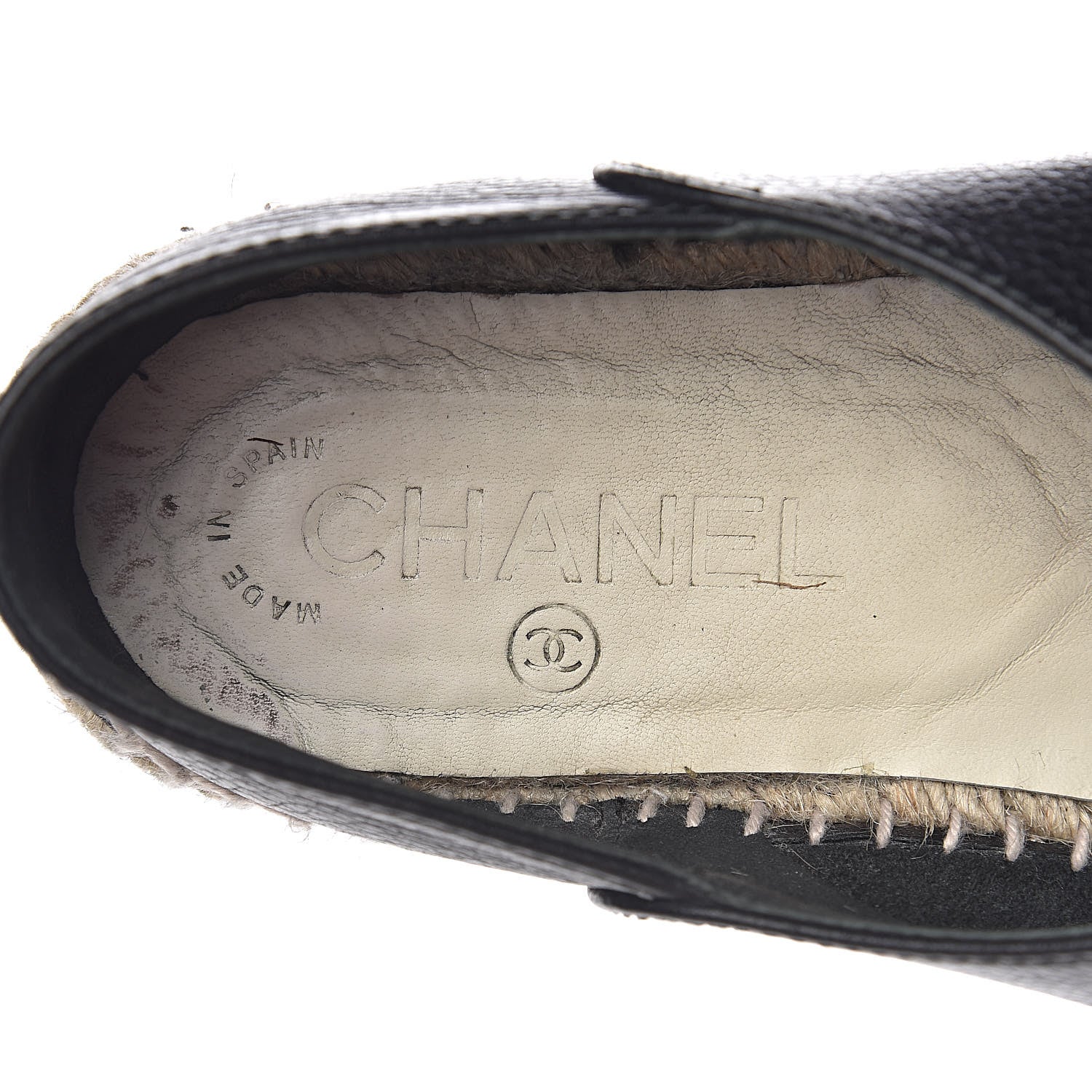 Chanel Grained Calfskin CC Espadrilles 38 Black 7 of 10