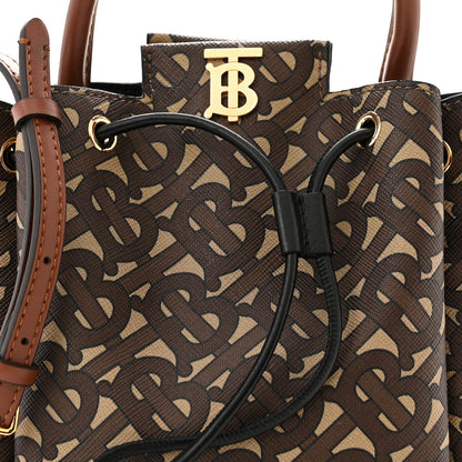 Burberry E-canvas Monogram TB Bucket Bag Bridle Brown 7 of 9