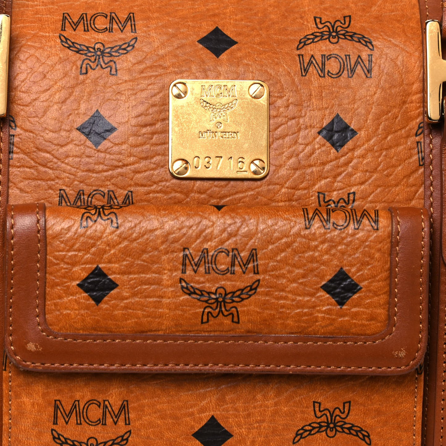 Visetos Mini Boston Bag Cognac