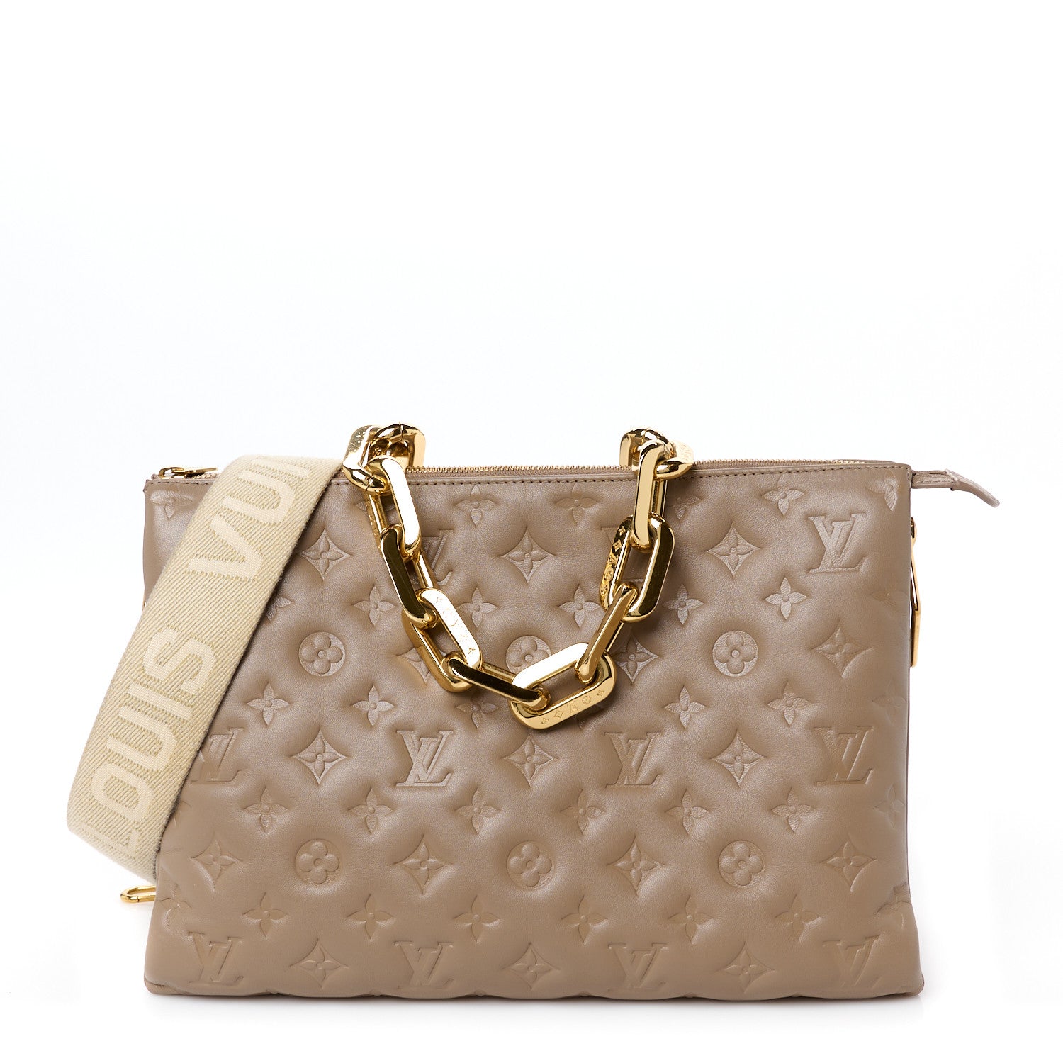 Louis Vuitton Lambskin Embossed Monogram Coussin MM 1 of 11