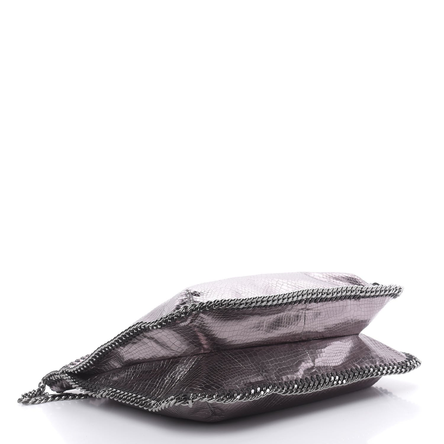 Stella McCartney Metallic Snakeskin Print Falabella Tote Ruthenium 4 of 10