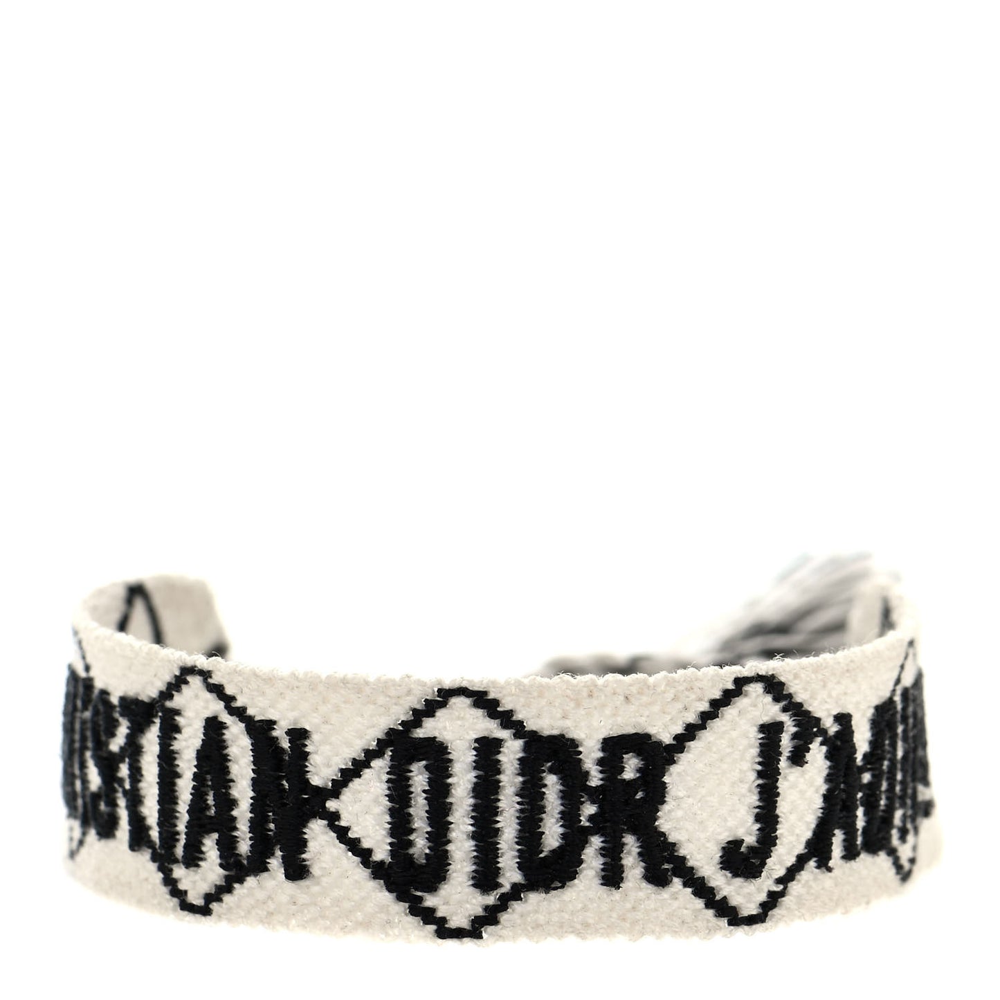 Woven Cotton J'Adior Friendship Bracelet White Black