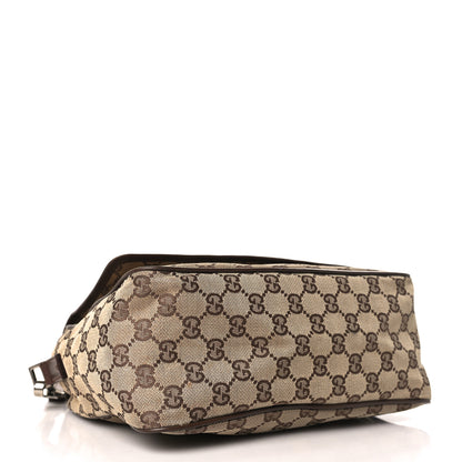 Gucci Monogram Flap Pocket Messenger Bag Beige Dark Brown 4 of 12