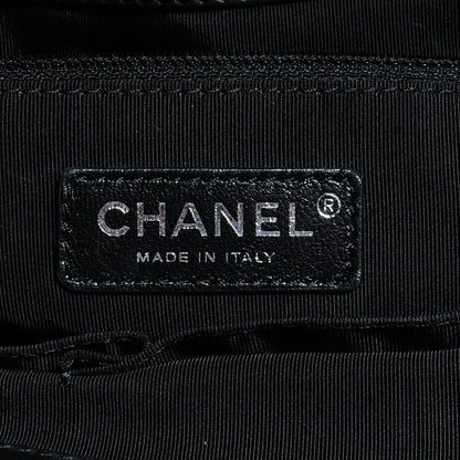 Chanel Calfskin Quilted Double Stitch Large Boy Tote Black 6 of 7