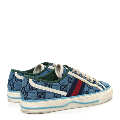 Gucci GG Monogram Multicolor Web Womens 1977 Tennis Sneakers 35 Light Blue Mystic White 5 of 10