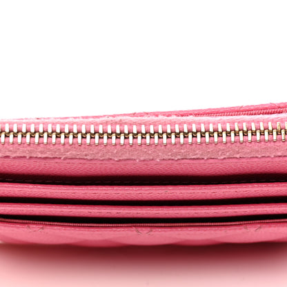 Chanel Caviar Quilted CC Zip Card Holder Pink 8 of 10