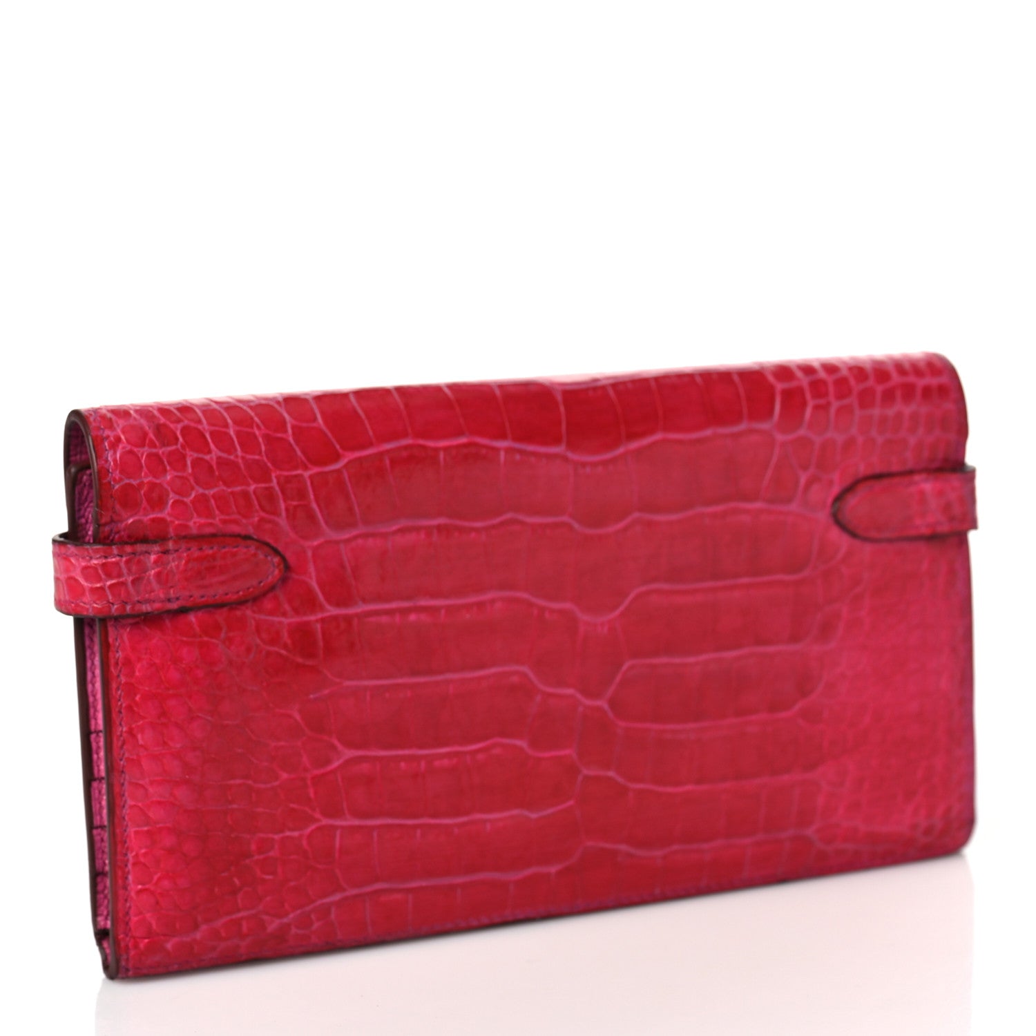 Hermes Shiny Alligator Kelly Tri-Fold Longue Wallet 3 of 11