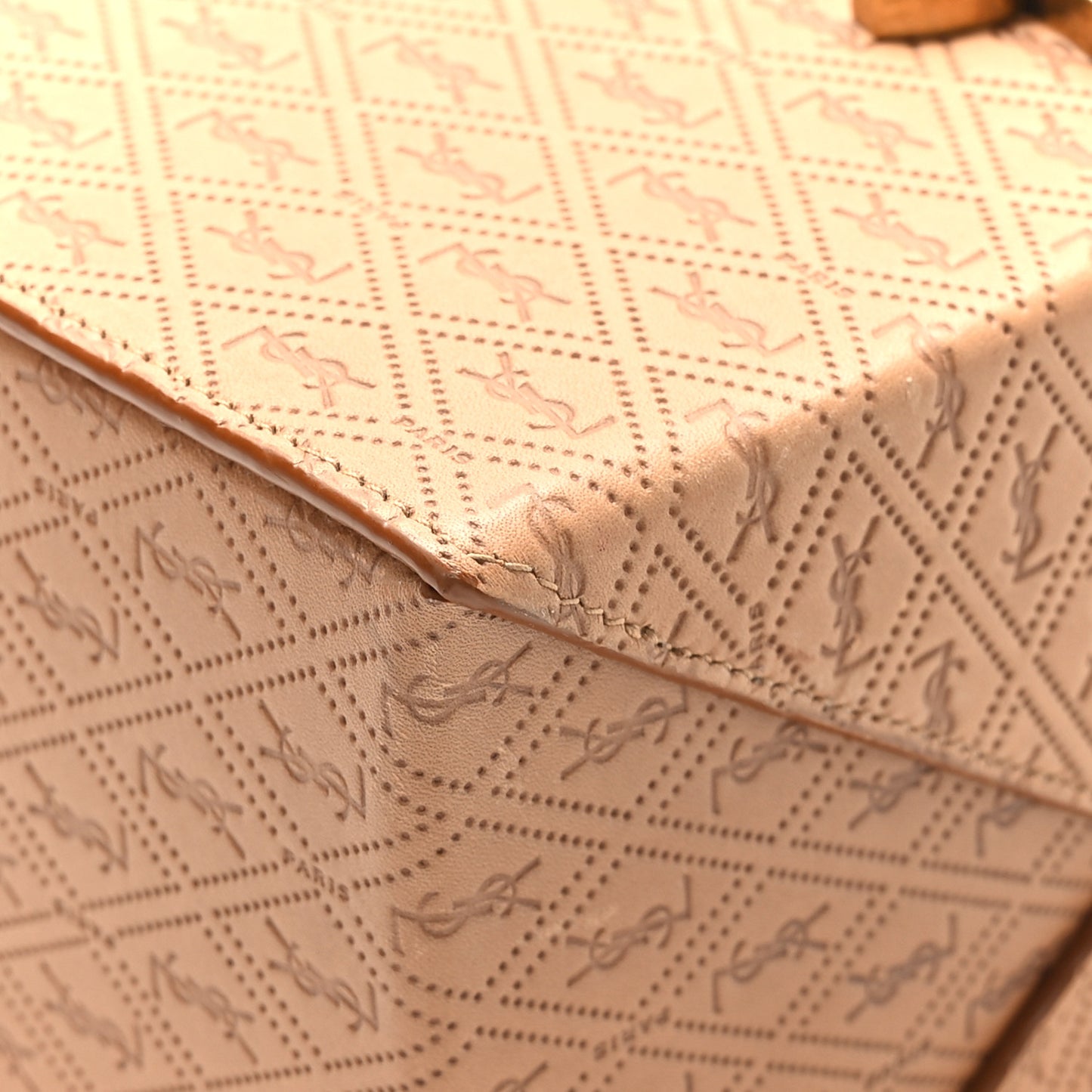 Calfskin Monogram Take Away Box Dusty Vintage Brown Gold