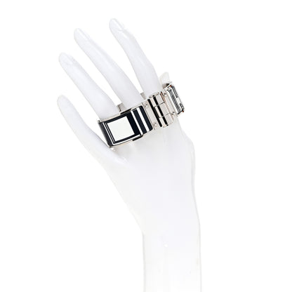 Hermes Enamel Printed Wide Les Coupes Tattoo Hinged Bracelet S Positif Negatif 2 of 4