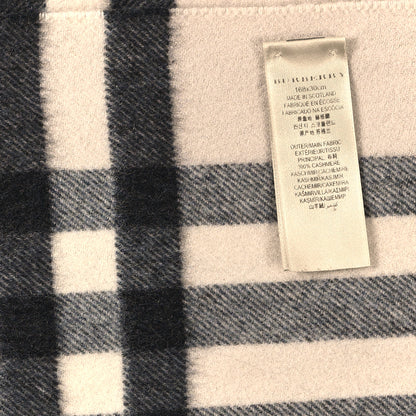 Burberry Cashmere House Check Fringe Scarf Beige 4 of 4