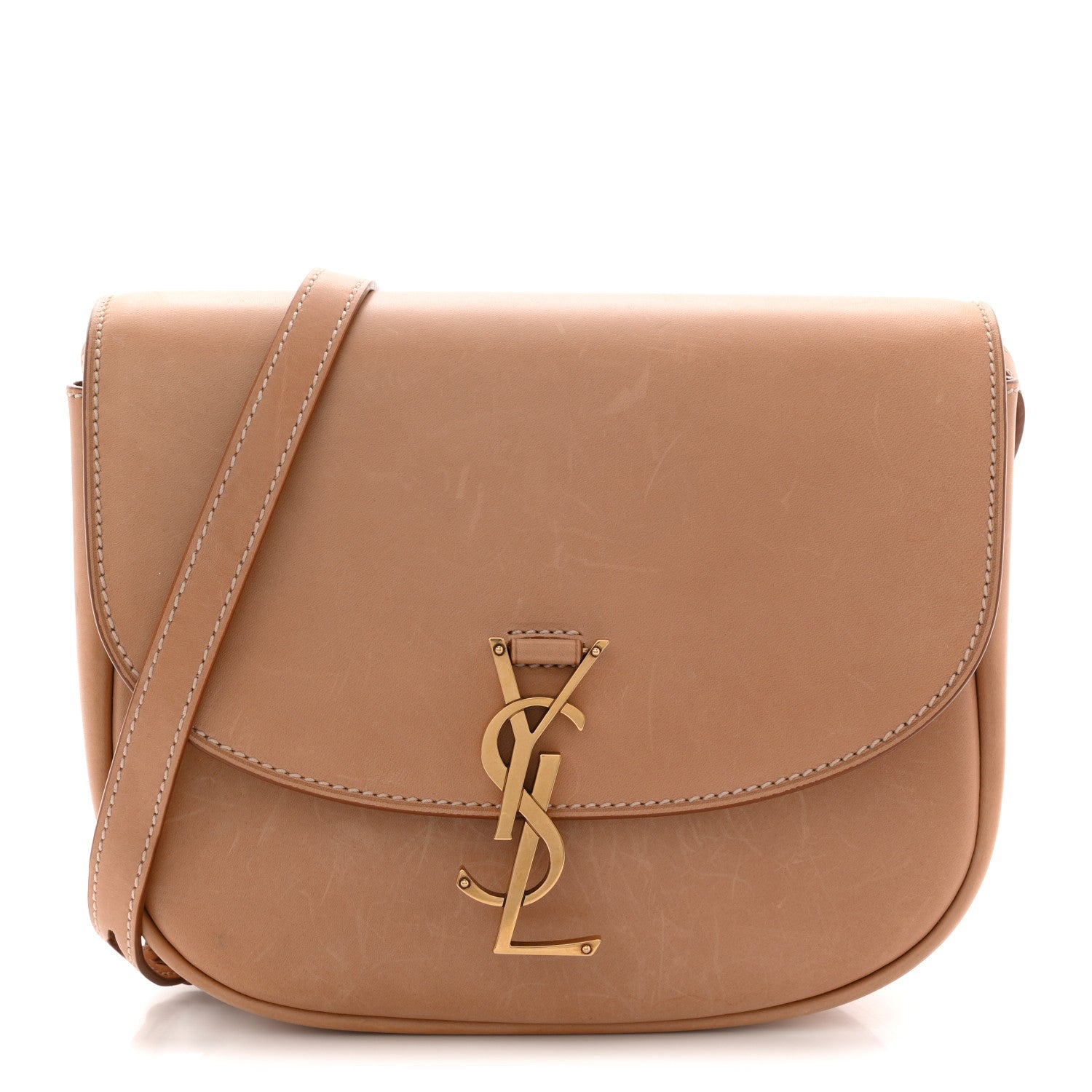Saint Laurent Smooth Vintage Calfskin Monogram Medium Kaia Satchel Gold 1 of 15