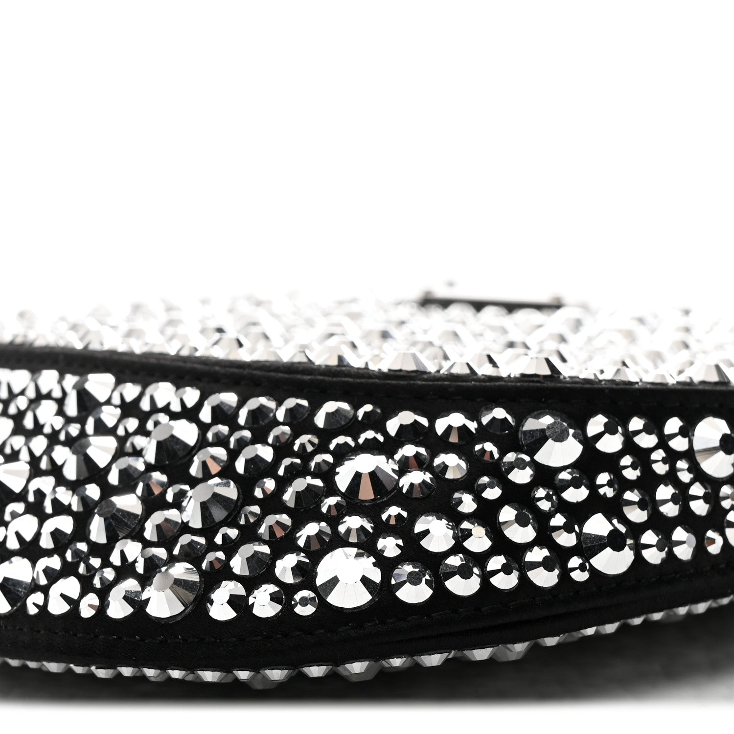 Prada Satin Crystal Cleo Adjustable Strap Shoulder Bag Metal 10 of 13