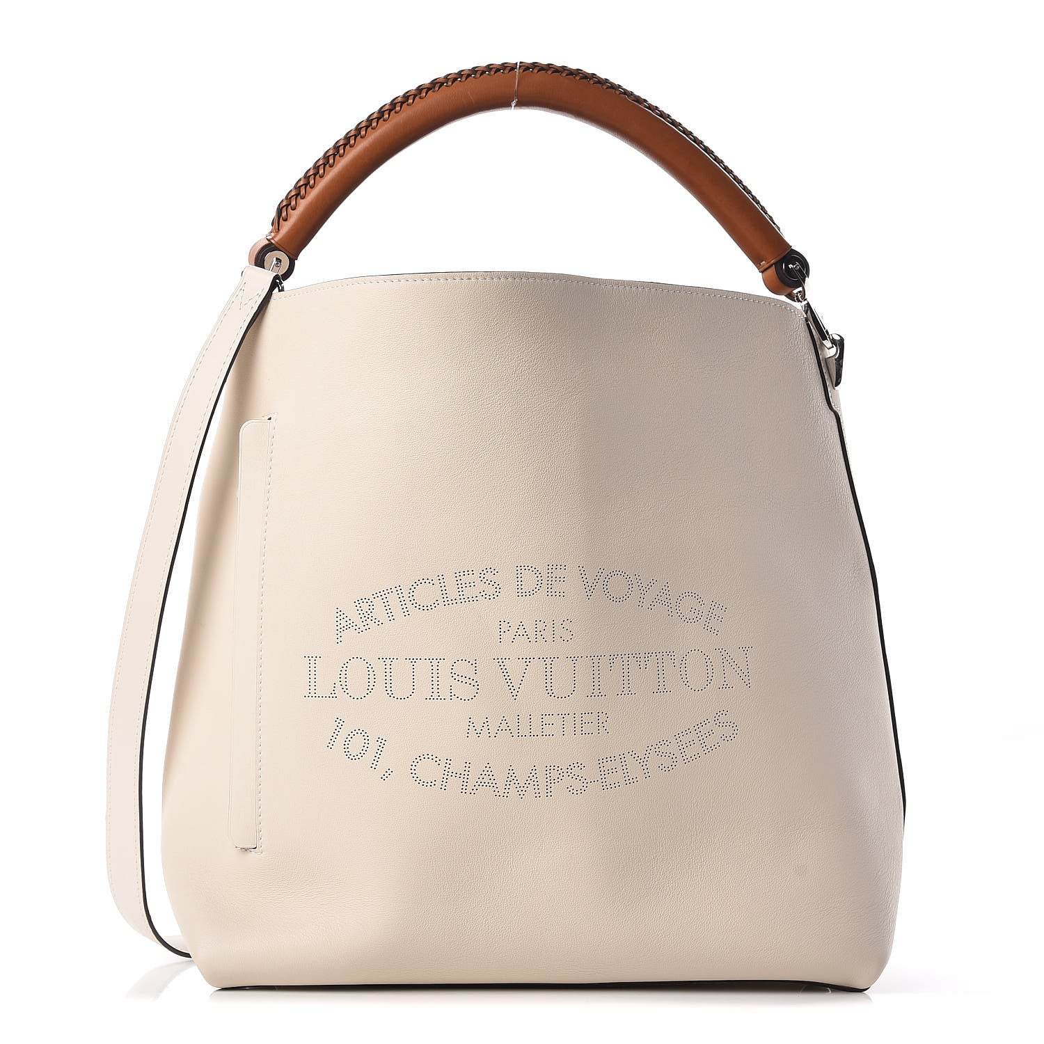 Louis Vuitton Veau Soie Calfskin Parnassea Bagatelle Hobo Blanc Casse 1 of 16
