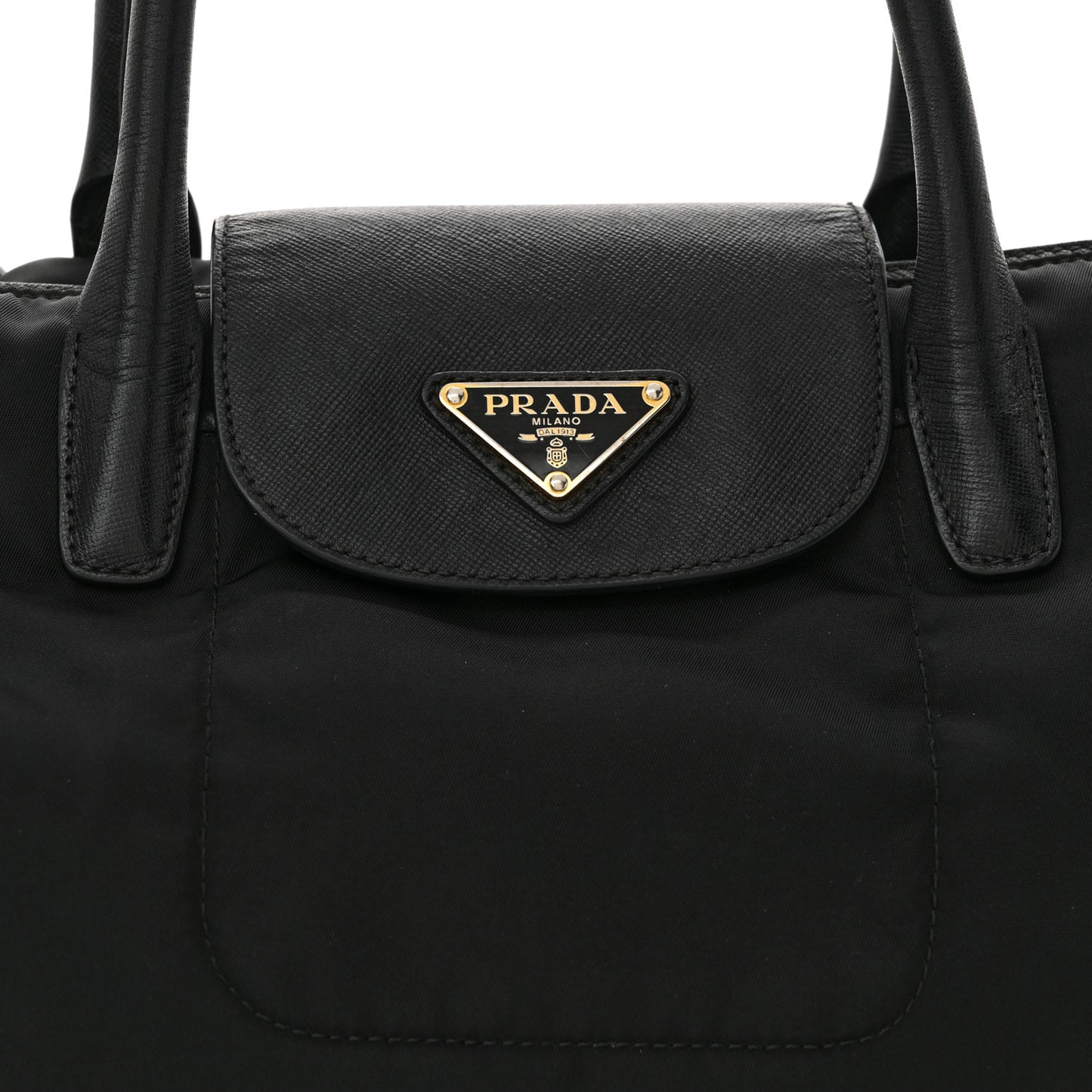 Tessuto Nylon Saffiano Tote Black