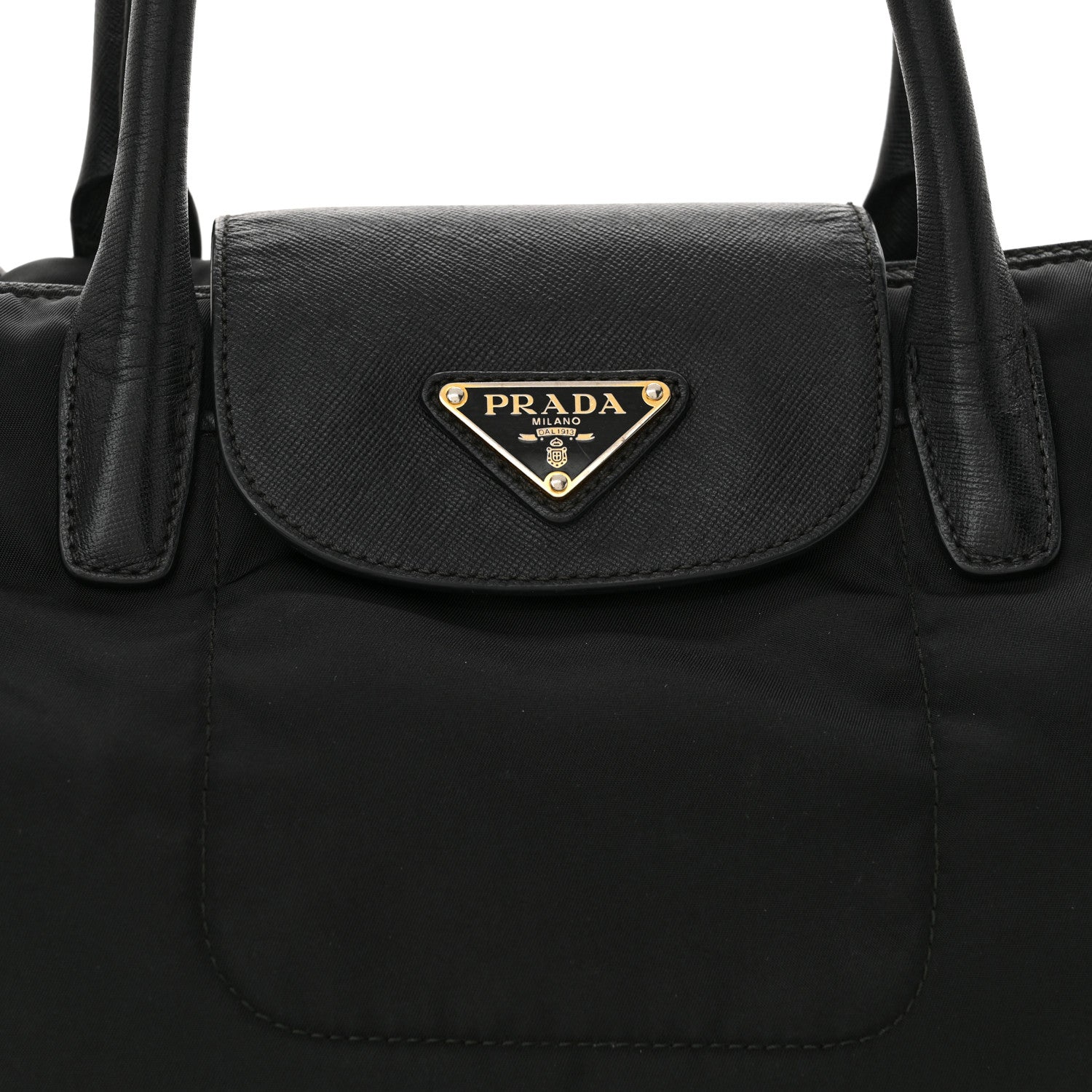 Prada Tessuto Nylon Saffiano Tote Black 6 of 10