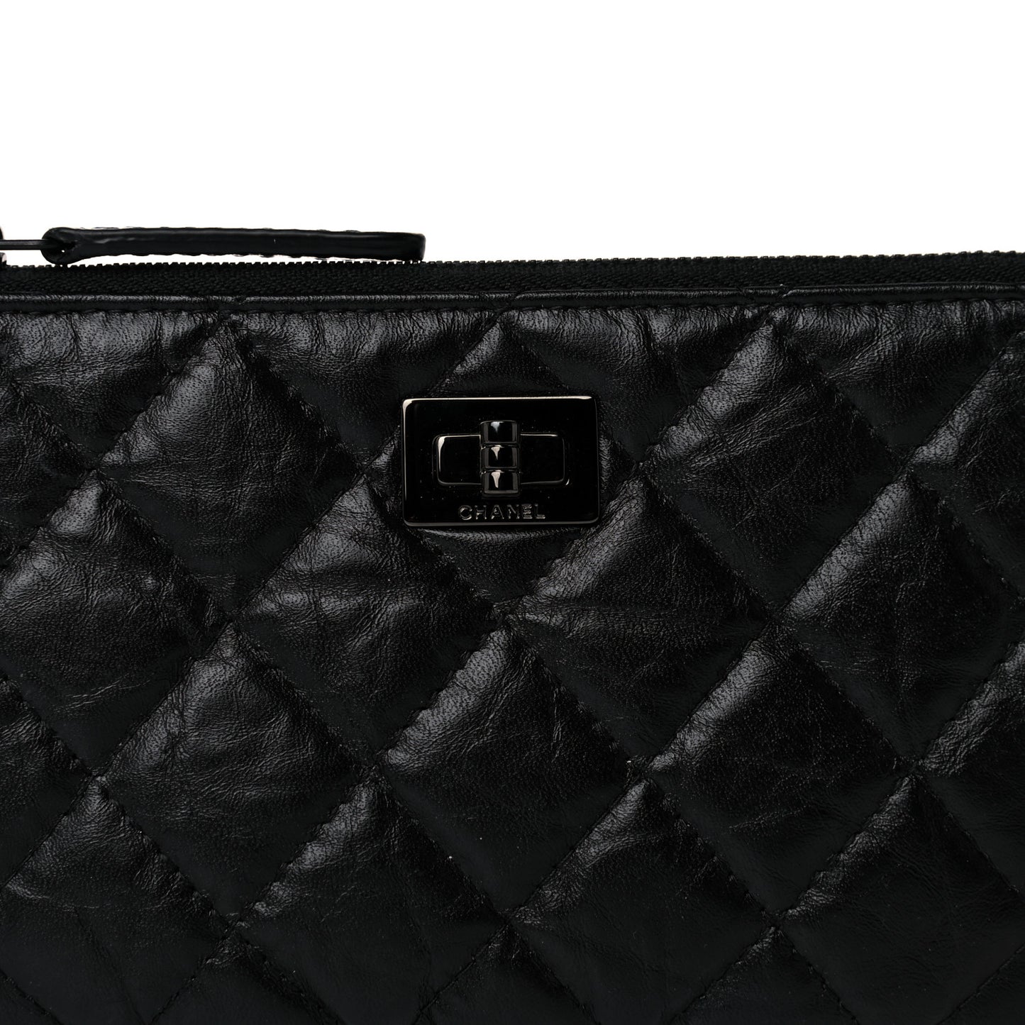 Aged Calfskin Quilted Small Reissue Cosmetic Case So Black