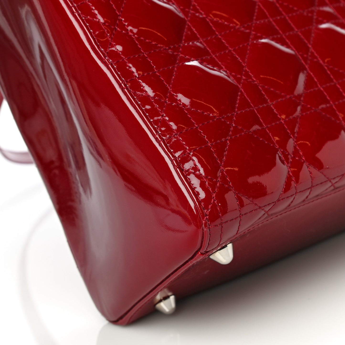 Patent Cannage Large Lady Dior Red