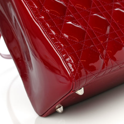 Christian Dior Patent Cannage Large Lady Dior Red 8 of 9