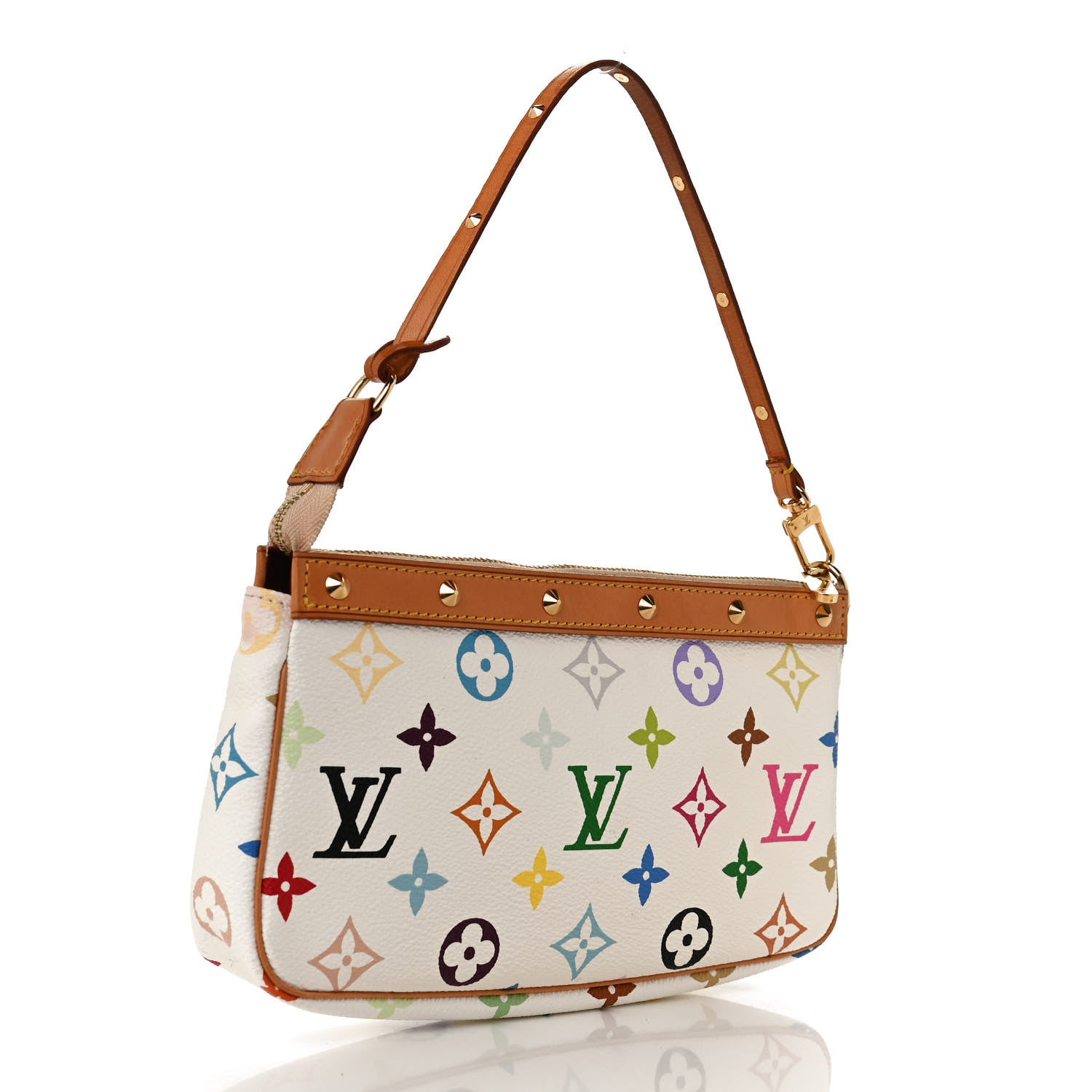 Louis Vuitton Monogram Multicolor Pochette Accessories White 3 of 11