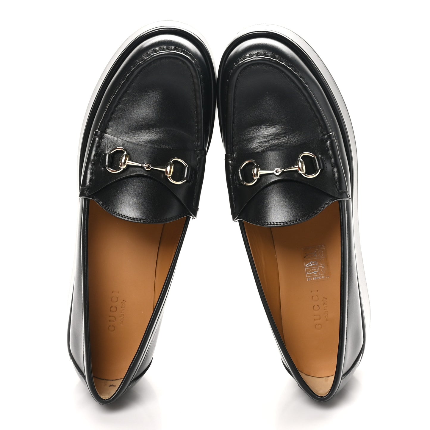Kama Calfskin Horsebit Womens Wedge Platform Loafers 39 Black