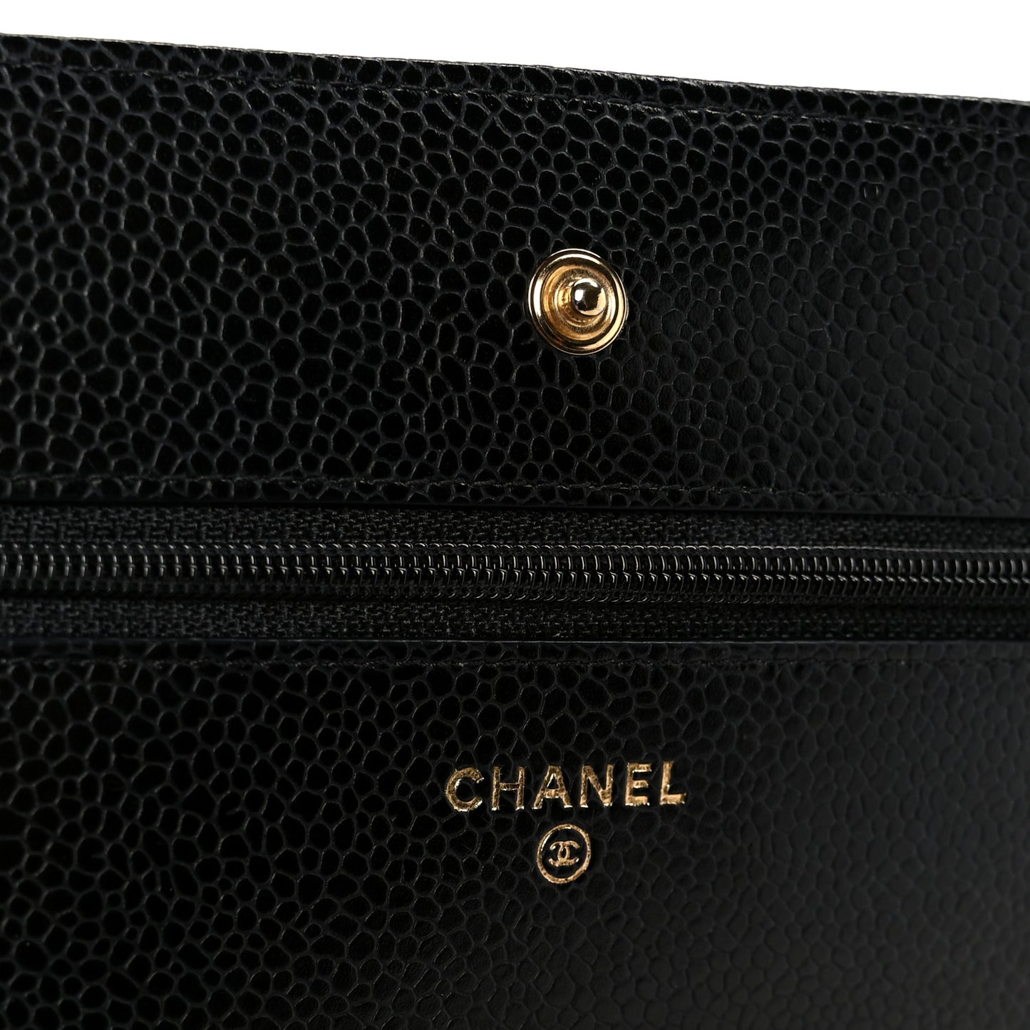 Caviar Quilted Wallet on Chain WOC Black