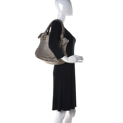 Chloe Suede Calfskin Braided Medium Marcie Satchel Motty Grey 2 of 13