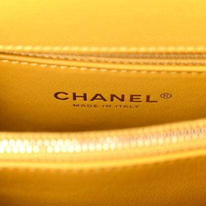 Chanel Caviar Quilted Small Coco Handle Flap Yellow 11 of 19