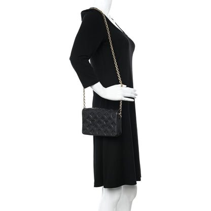 Louis Vuitton Lambskin Embossed Monogram Pochette Coussin Black 2 of 18