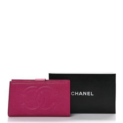 Chanel Caviar Timeless CC French Wallet Dark Pink 8 of 8