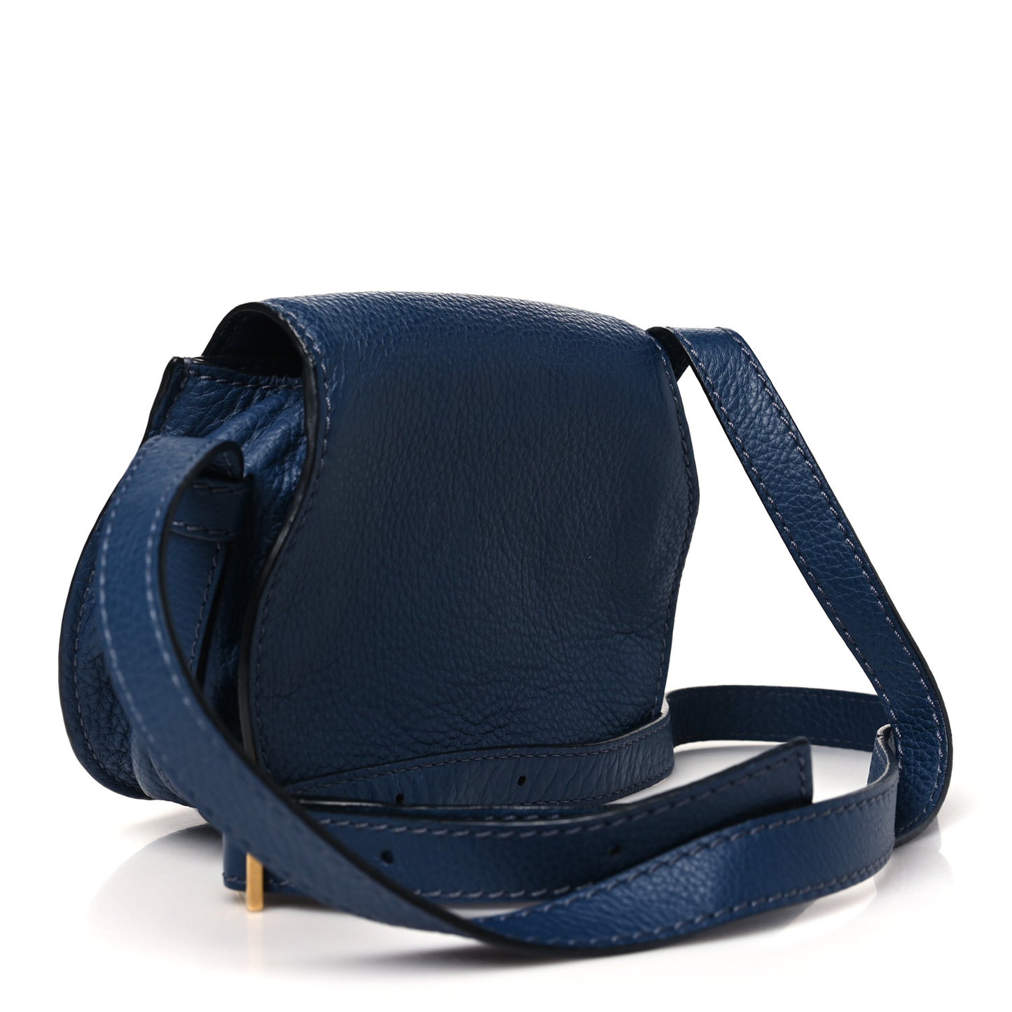 Calfskin Mini Marcie Round Crossbody Bag Royal Navy