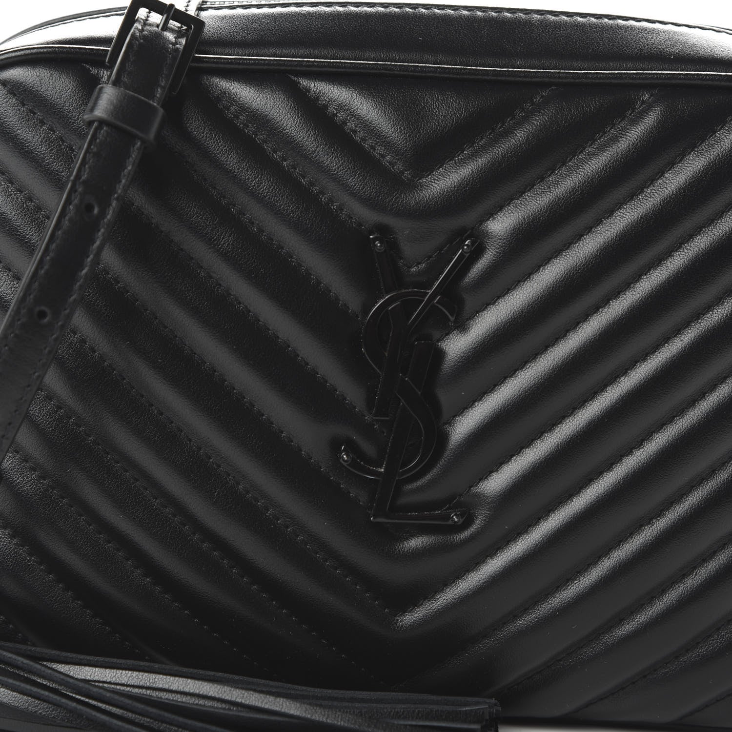Saint Laurent Calfskin Matelasse Monogram Lou Camera Bag Black 9 of 9