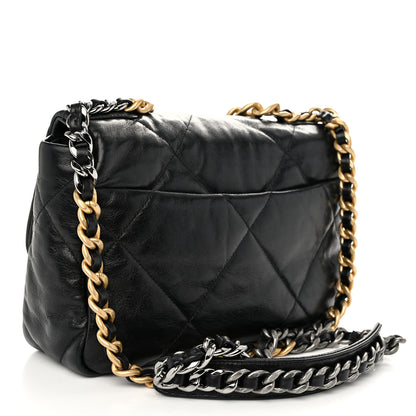 Chanel Shiny Goatskin Quilted Medium Chanel 19 Flap Black 3 of 10