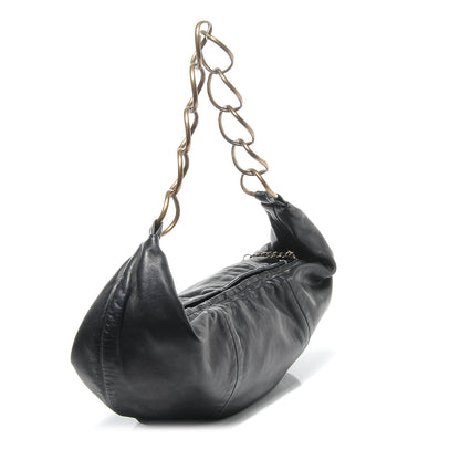 Chanel Lambskin Small Chain Hobo Black 3 of 7