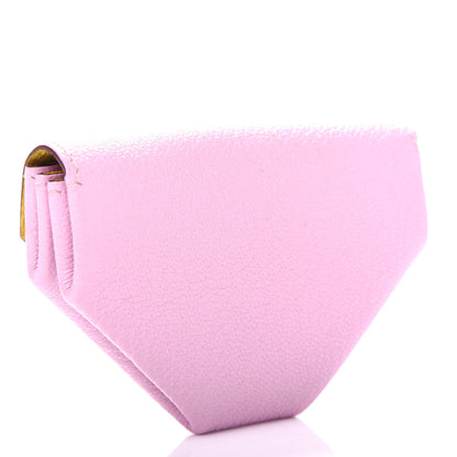 Hermes Chevre Mysore Le 24 Coin Purse Mauve Sylvestre Jaune De Naples 3 of 6