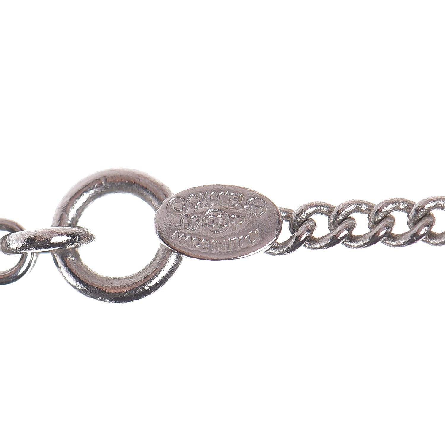 Chanel Metal Lock Key Necklace Silver 6 of 6
