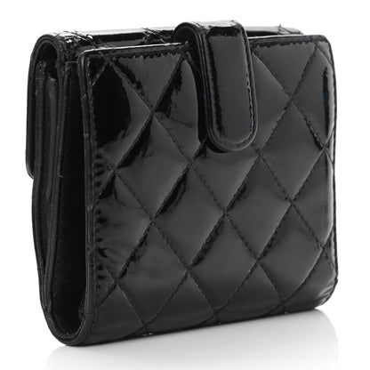 Chanel Patent Quilted Brilliant French Flap Wallet Black 3 of 14