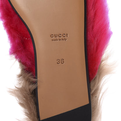 Gucci Merino Wool Womens Princetown Slippers 36 Raspberry Lipstick Natural 6 of 7